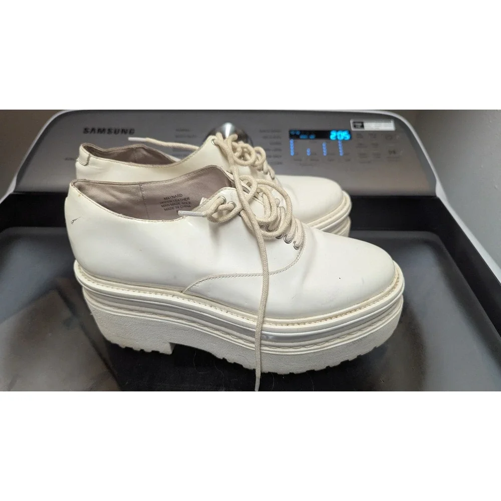 Jeffrey‎ Campbell Platform Oxfords Lug Sole Chunky Heel Cream Size 8M